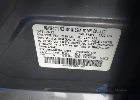 2013 Infiniti G37 Journey z USA, uszkodzony, nr VIN JN1CV6AP6DM713919